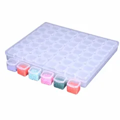 【新着商品】DIY ダイヤモンドアート整理ツール スパンコール アクセサリー収納 小物入れ ジュエリー ビーズ収納 パーツ入れ ネイルケース 小分けケース クリアケース 釣りフック PP製 透明 雑貨入れ 1個セット 透明収納小物ケース (56分割，独立型)