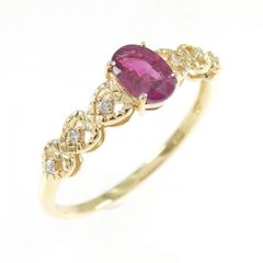 ルビー0.36ct ダイヤモンド0.40ct K18 リング - メルカリ
