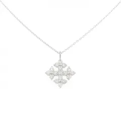 K18WG フラワー ダイヤモンド ネックレス 0.50CT