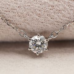 4°C プレジェンス pt850一粒ダイヤネックレス0.122ct 保証書有 - メルカリ
