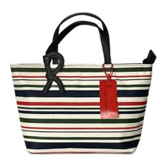 ロベルタディカメリーノ Roberta di Camerino ボーダー ミニトートバッグ ハンドバッグ ホワイト ネイビー レッド グリーン ■GY14 レディース