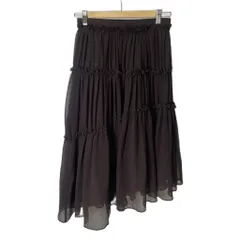 ジルスチュアート JILL STUART フリル アシンメトリー フレアスカート ロング 092-6220031 2 ブラウン