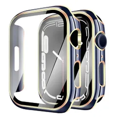 新品 YUGYUG 対応 Apple Watch ケース 38mm 40mm 41mm 42mm 44mm 45mm 46mm 49mm Apple Watch カバー PC素材 光沢式 アップルウォッチ ケース ガラスフィルム 一体型 日本旭硝子材 二重構造