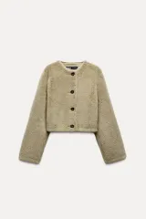 ザラ ZARA ファー クロップド ジャケット