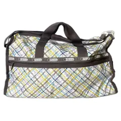 レスポートサック LesportSAC ボストンバッグ ハンドバッグ 2way ショルダー チェック 大容量 イエロー グレー マルチカラー