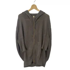 イリアンローブ iliann loeb リネン ニット パーカー ブルゾン ダブルジップ 七分袖 半端袖 グレー系
