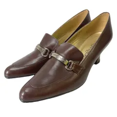 イヴサンローラン YVES SAINT LAURENT レディースシューズ ローファー パンプス ヒール ロゴビット 36.5 ブラウン