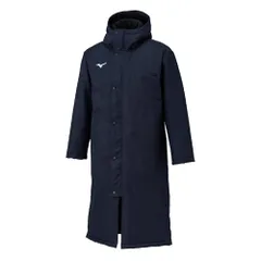 新品 [ミズノ] トレーニングウェア ブレスサーモ中綿ロングコート 発熱素材 撥水 防風 32MEC555 ユニセックス ディープネイビー L