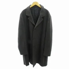 ランバン LANVIN 美品 ステンカラーコート シャドーチェック ウール 54 黒 ブラック グレー 0719 ●ECOのサムネイル