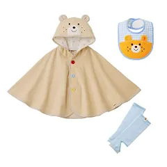 新品 [ミキハウス ホットビスケッツ] キャラクターポンチョ＆小物セット【BOX付き】 男の子 女の子 ベビー 子供服 出産祝い ベビーギフト 74-9949-578 フリー ブルー