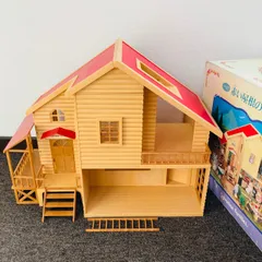 中古 シルバニアファミリー 赤い屋根の大きなお家 ハ-21 初期 EPOCH エポック社 箱付き 廃盤 屋根裏部屋