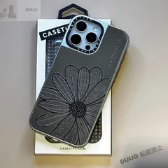 高級感金属風 デイジーフラワー iPhoneケース MagSafe対応 CASETiFY 耐衝撃 ケースティファイ きょうめんスマホケース iPhone17/16Pro/16Pro Max/iphone16/iphone15/14/13/12 多機種対応