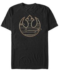 피프스 선 남성 탑스 티셔츠 로고 Fifth Sun Star Wars Mens Golden Rebel Logo Short Sleeve TShirt Black 블랙
