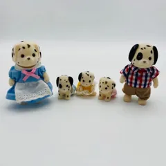 中古　シルバニアファミリー　ダルメシアンファミリー　旧タイプ　5体　エポック社
