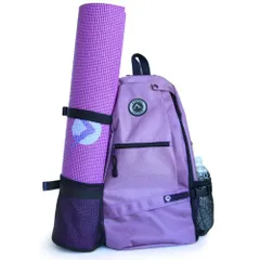 新品 Aurorae (オーロラ) ヨガ マット スポーツ バッグ 多目的 クロスボディ スリング バックパック (Purple) (紫)