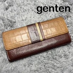 genten ゲンテン 長財布 本革 レザー ブラウン