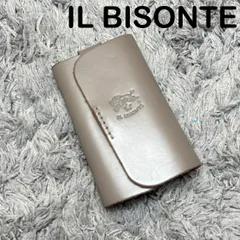 【美品】IL BISONTE イルビゾンテ キーケース グレー 本革 レザー