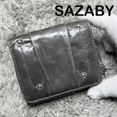 SAZABY サザビー 二つ折り財布 グレー レザーのサムネイル