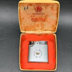 N440　RONSON（ロンソン）フリントガスライター「Premier Varaflame（プレミア・ヴァラフレーム）サテンクローム仕上げのボディにゴールドの王冠マーク 着火未確認