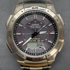H444　可動　カシオ CASIO wave ceptor ウェーブセプター WVA-470　 [ソーラー電波時計]　腕時計　メンズウォッチ　中古