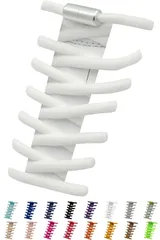 【在庫セール】紫 緑 青 赤 白 黄色 黒 留め具 金具 革靴 くつ スニーカー 子供 水色 シューレース ほどけない 靴ひもゴム 伸びる 結ばない靴紐 ダクション