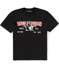 トゥルーレリジョン メンズ トップス シャツ ロゴ True Religion Buddharch Logo Short Sleeve TShirt Jet Black ブラック
