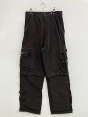 Columbia コロンビア カーゴパンツ S ブラック フルレングス コットン ナイロン 無地 ブランドロゴ ワイド・ルーズ ストレート レギュラー