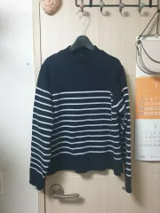 ユニクロ ストライプ ノースリーブセーター