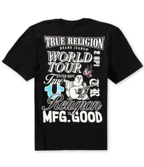 トゥルーレリジョン メンズ トップス シャツ True Religion World Tour Short Sleeve TShirt Jet Black ブラック
