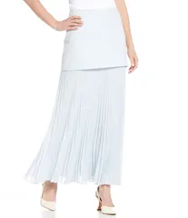 アントニオ メラーニ レディース ボトムスカート シフォン プリーツ リネン マキシ Antonio Melani Kylie Linen Blend Textured Chiffon Pleated Maxi Skirt Light Blue ブルー