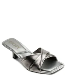 ダナキャラン レディース シューズ サンダル トール DKNY by Donna Karan Jolaine Twist Metallic Dress Slide Sandals Nickel メタリのサムネイル