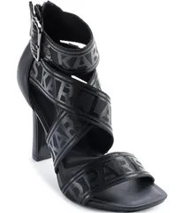 カール ラガーフェルド レディース シューズ ヒール サンダル ロゴ KARL LAGERFELD PARIS Careliz Signature Logo Strappy Sandals Blackのサムネイル