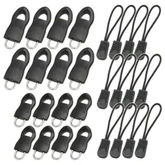 【送料無料】ジッパータブ ファスナー ジッパープル ファスナー 引き手 修理 交換 28個セット（大8個・小8個・コード12個）