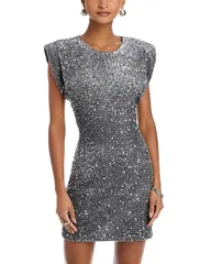 スティーブ マデン レディース トップス ワンピースパンコール STEVE MADDEN Astoria Sequinedress Grey グレー