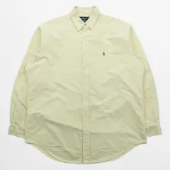Ralph Lauren 90年代 オックスフォード ボタンダウンシャツ XL イエロー YARMOUTH スモールポニー 刺繍 ロゴ ビッグサイズ