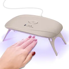 ジェルネイル ライト LED 硬化ライト レジン用 ネイルドライヤー 赤青二色光源 折りたたみ UVライト タイマー設定可 新しい (ベージュ)