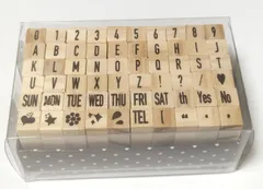 【数量限定】ゴム印 贈り物 スケジュール帳 手帳 印鑑 ハンコ 木製 60種類 記号 数字 英字 アルファベット ウッドスタンプ
