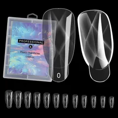 【在庫処分】フォームチップ 120枚 宝石ネイル 全17種類 長さ出し ショート ネイルチップ (ラウンドSダイヤ) COLORBIRD