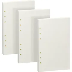 【特価セール】ビジネス手帳 専用リーフ 横罫 リフィル用紙 A6サイズ 詰め替え用紙 バイブル 厚型 バインダー用 A6 ルーズリーフ用 6穴 システム手帳リフィル 45枚*3冊 手帳リフィル (白紙)