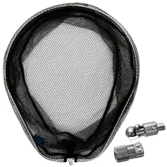 【在庫セール】ラバーコーティングネット オーバルフレーム 折りたたみ 大型タモ網 Ｌサイズ アルミ製 タモ枠52×65cm タモジョイント ネットジョイント ランディングネット 3色 SANLIKE