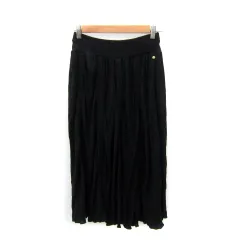 ソニアリキエル SONIA RYKIEL ギャザースカート フレアスカート ロング丈 無地 XS 黒 ブラック /SY8のサムネイル