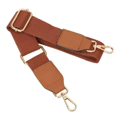 【人気商品】ショルダー紐 太め ショルダー 幅広 ベルト ナスカン 斜めがけ PUレザー バッグストラップ コットン ショルダーバッグ バッグ用 ストラップ ショルダーストラップ 付け替え ショルダーベルト （ブラウン） prendre PR-SHOULST2