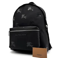 BURBERRY バーバリー リュック バックパック メンズ ホースロゴ 馬上の騎士 大容量 ブラック 黒 未使用級 現行に近い 正規品