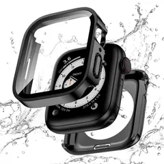 【在庫処分】1 前後の保護 in 2 二重構造 ケース 44mm 耐衝撃 対応 4 iWatch 5 6 一体型 Series SE ケース Watch Apple 44mm カバー 防水 ブラック アップルウォッチ Kawoco