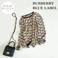 BURBERRY BLUE LABEL バーバリーブルーレーベル　長袖カーディガン　ノバチェック　ニット　サイズM