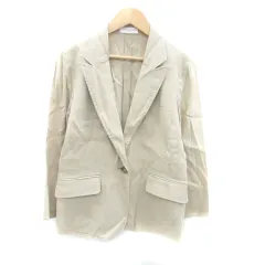 トラサルディ TRUSSARDI  テーラードジャケット シングル ミドル丈 麻 リネン 38 M 茶色 ブラウン /HO37のサムネイル