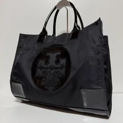 TORY BURCH トリーバーチ Ella エラ トートバッグ 肩掛け ショルダーバッグ ブラック ナイロン エナメル 大容量 B535