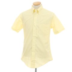 【中古】ブルックスブラザーズ Brooks Brothers REGENT コットン ギンガムチェック ボタンダウン 半袖シャツ イエローxホワイト【サイズS】【メンズ】