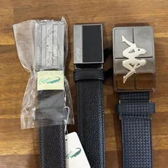 メンズ 男性用 ベルト 3本セット 黒 こげ茶 紺 ゴルフ kappa Crocodile カッパ クロコダイル スポーツ タグ付き 美品のサムネイル
