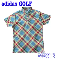 adidas GOLF アディダスゴルフ 半袖 ロゴ刺繍 チェック柄 速乾性 ストレッチ  ポロシャツ S